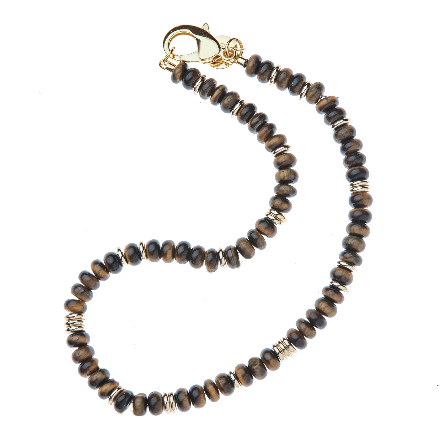 Gumdrop Beaded Necklace in Tiger's Eye