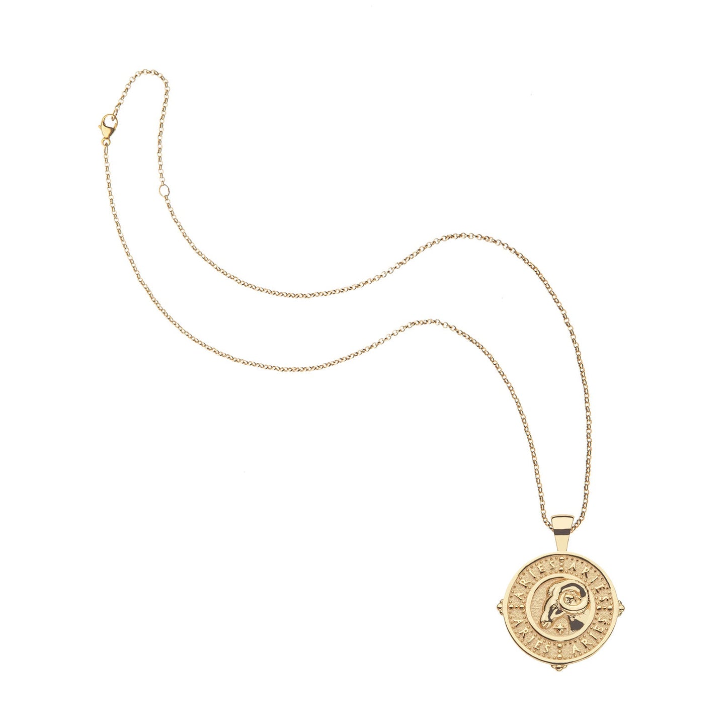 ARIES JW Small Zodiac Pendant Coin - Mar 21 - Apr 19