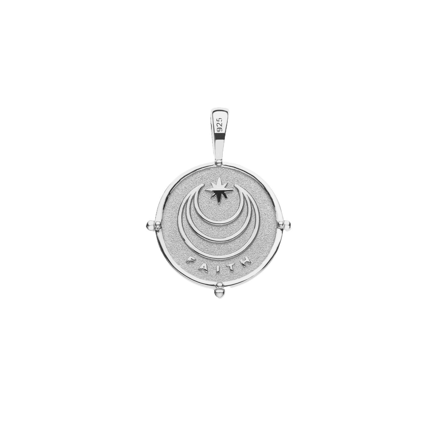 FAITH Petite Embellished Coin in Silver