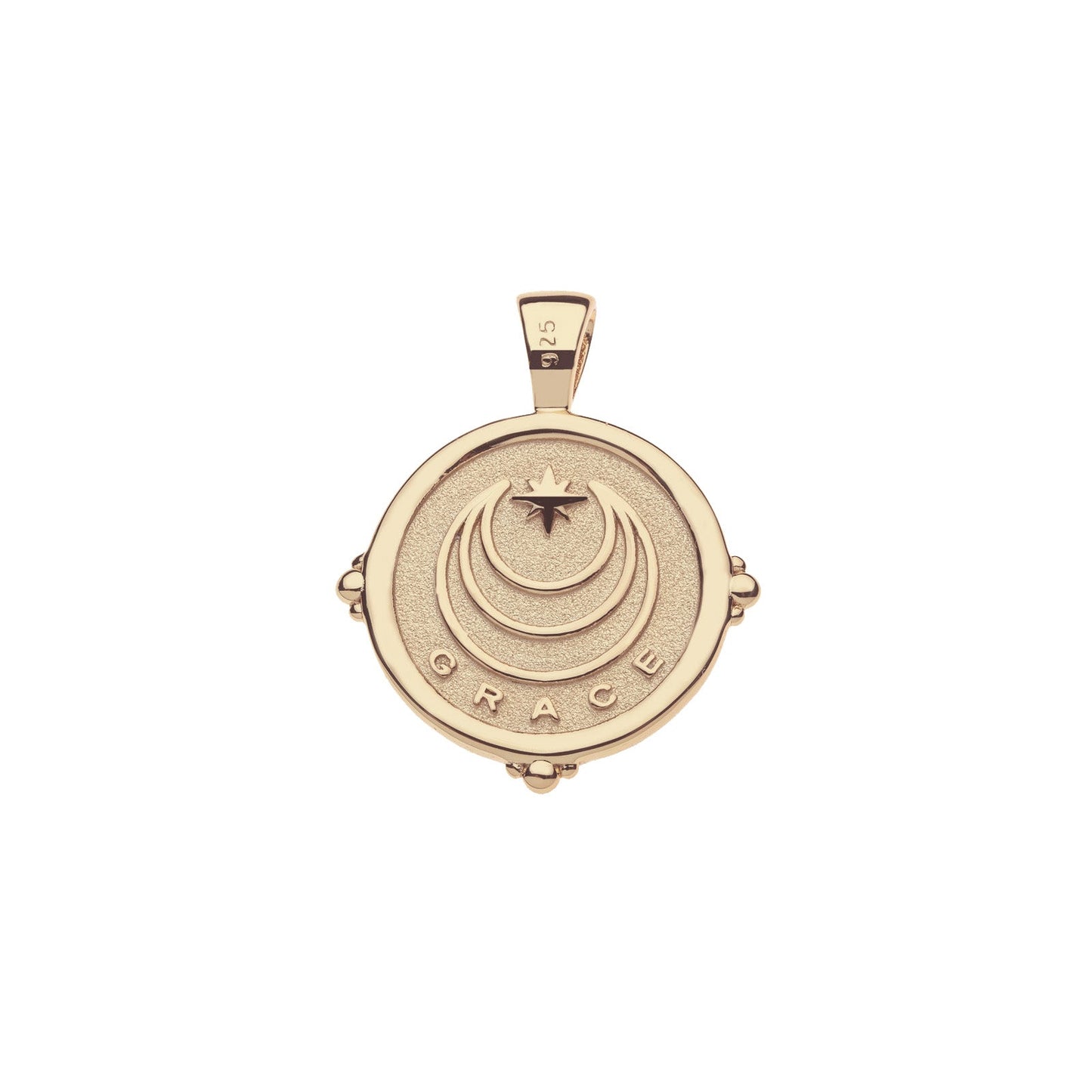 GRACE JW Small Pendant Coin in Solid Gold