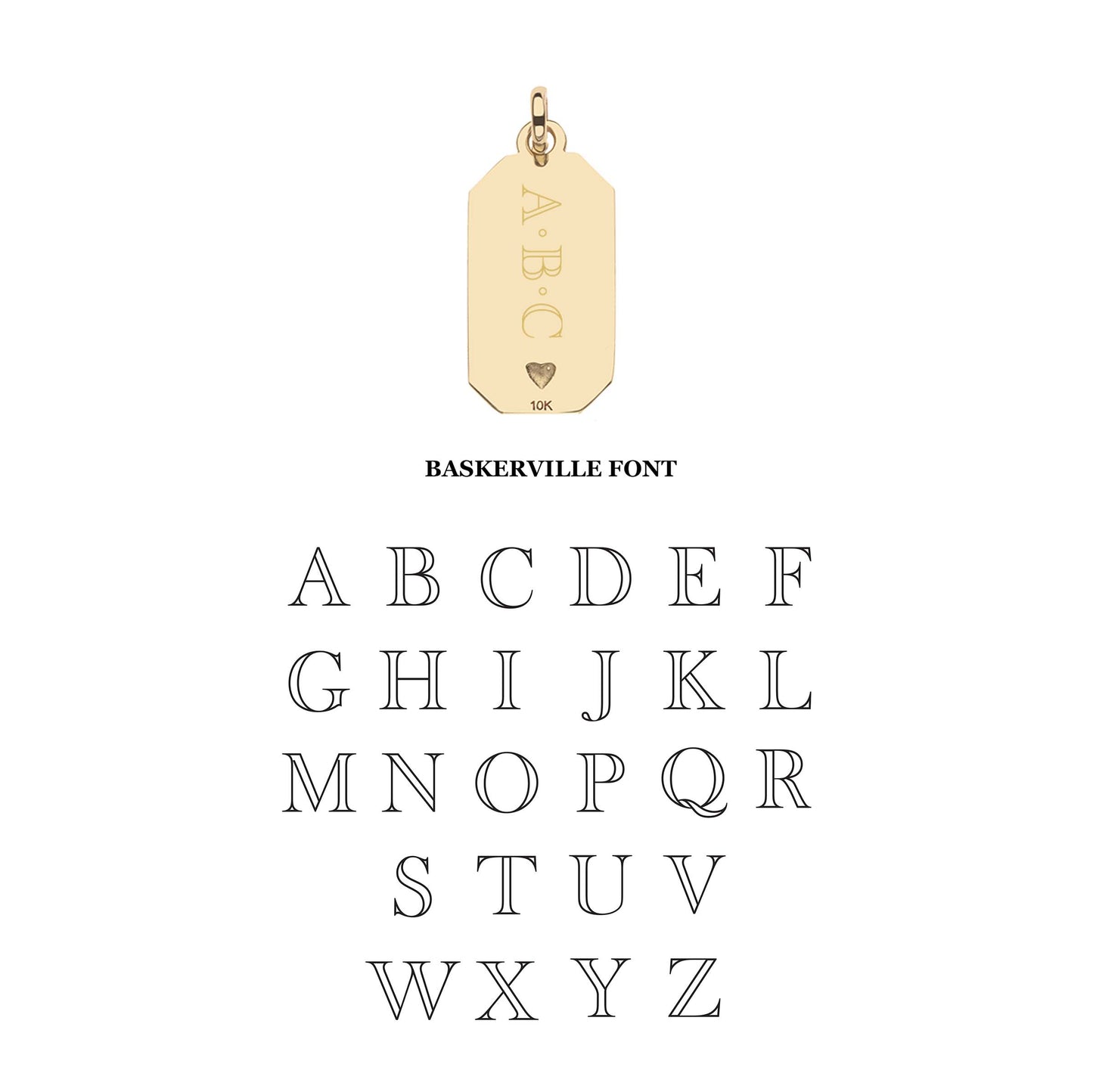 LOVE Tag Engravable Charm in Solid Gold