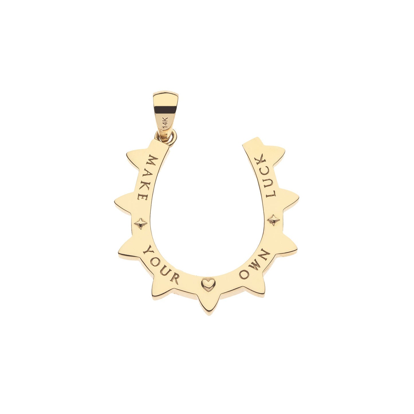LUCKY Over The Rainbow Horseshoe in Solid Gold with Blue Ombre Stones