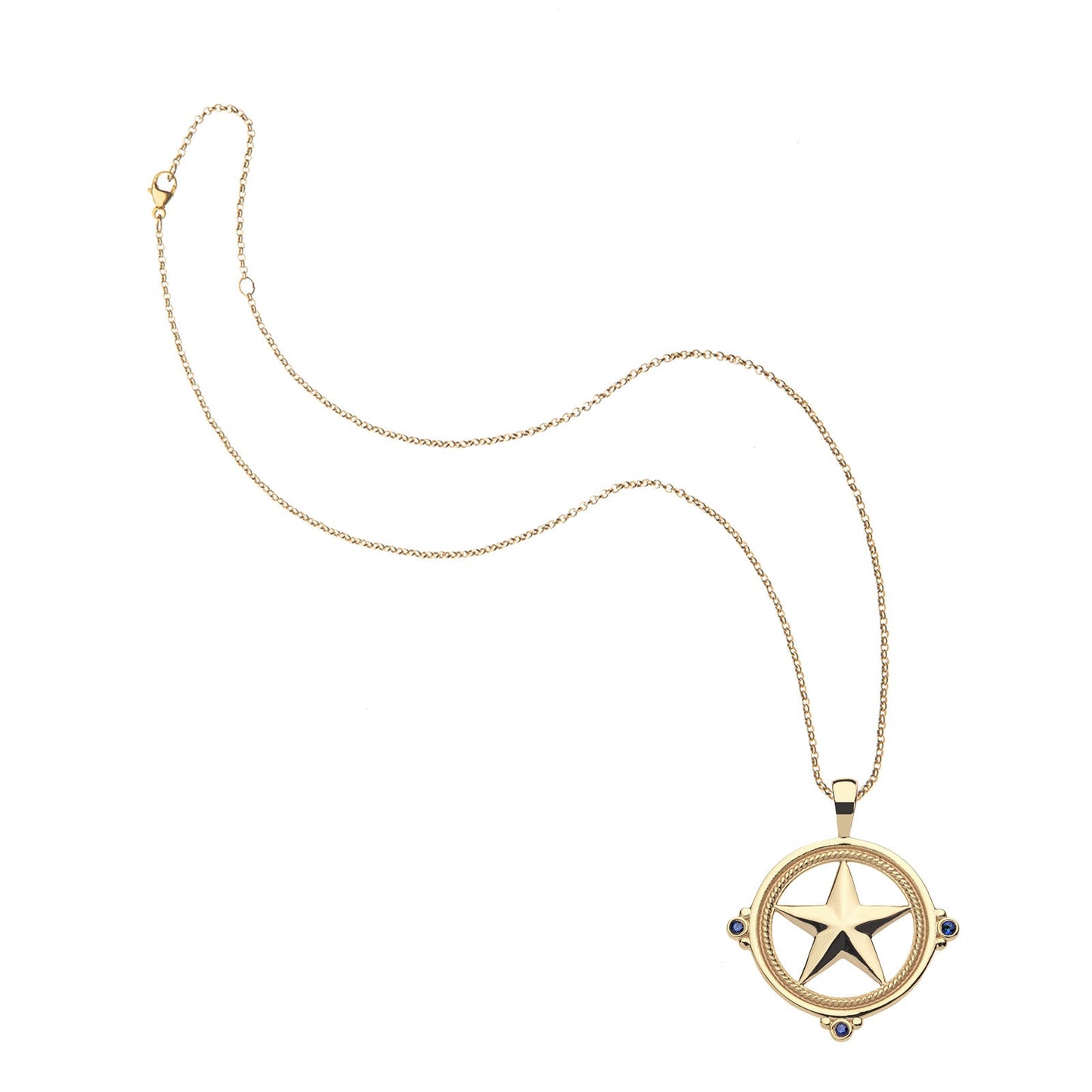 Texas JW Star Cutout Pendant with Blue Sapphires