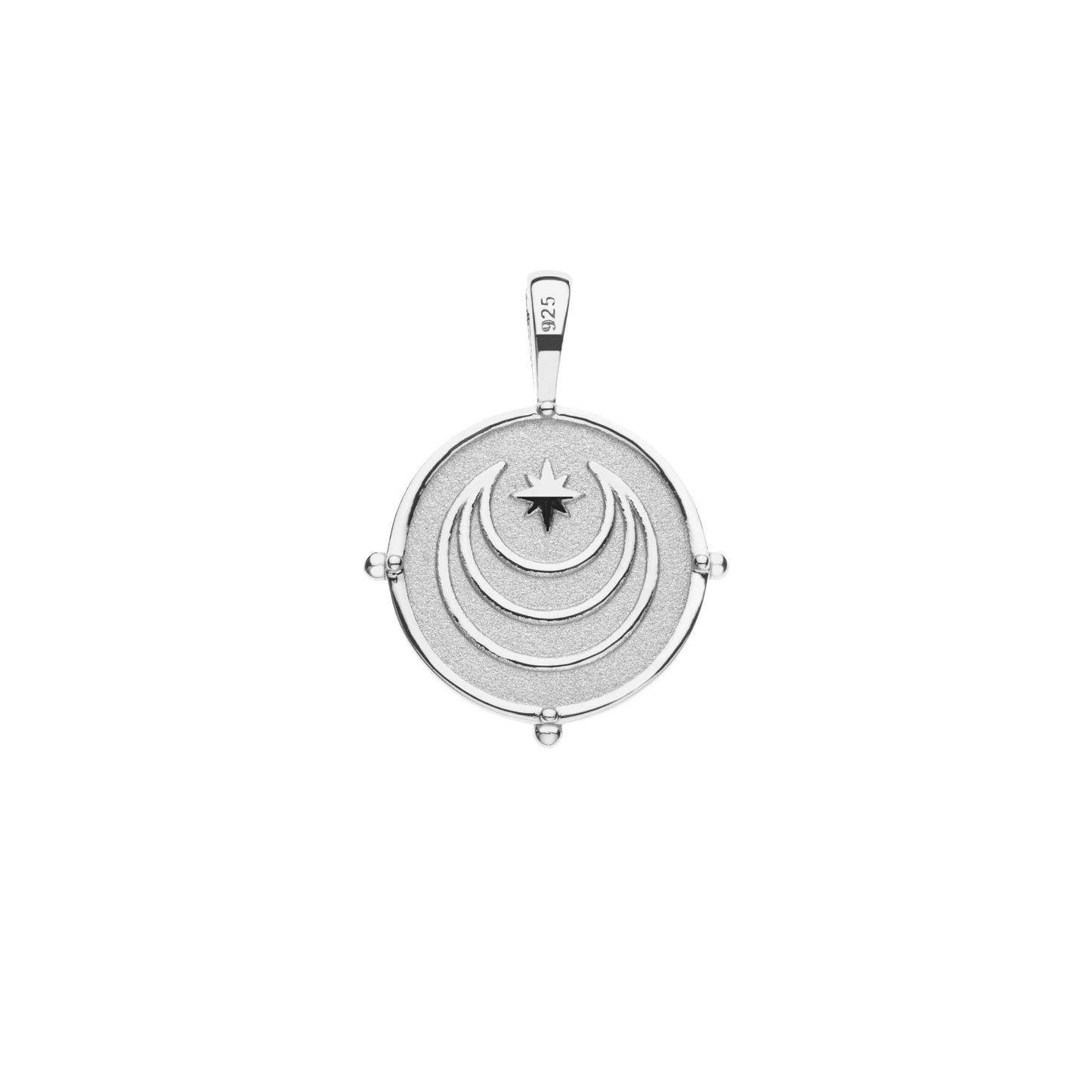 Embellished Personalized Petite Coin Pendant in Silver