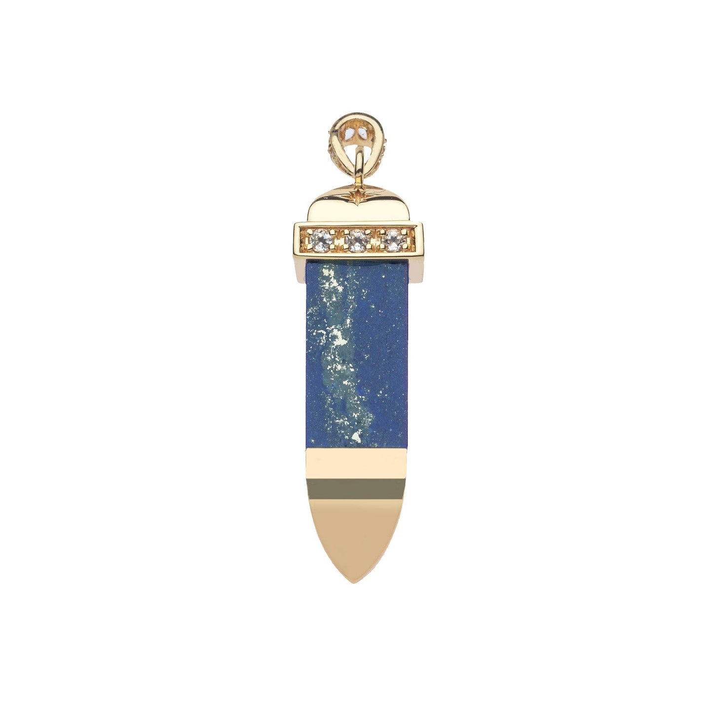 STRONG Lapis Carved Sun Ray Pendant
