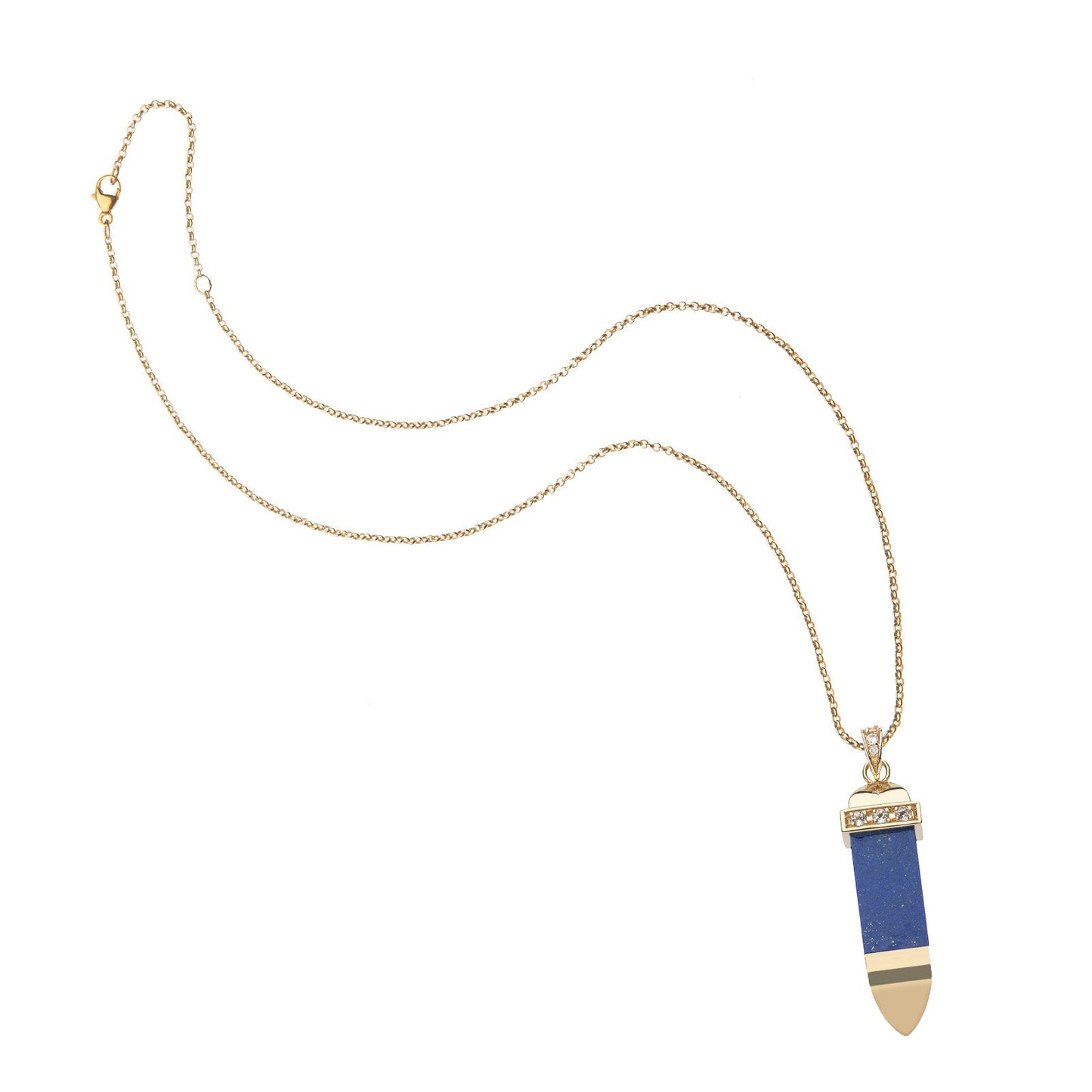 STRONG Lapis Carved Sun Ray Pendant
