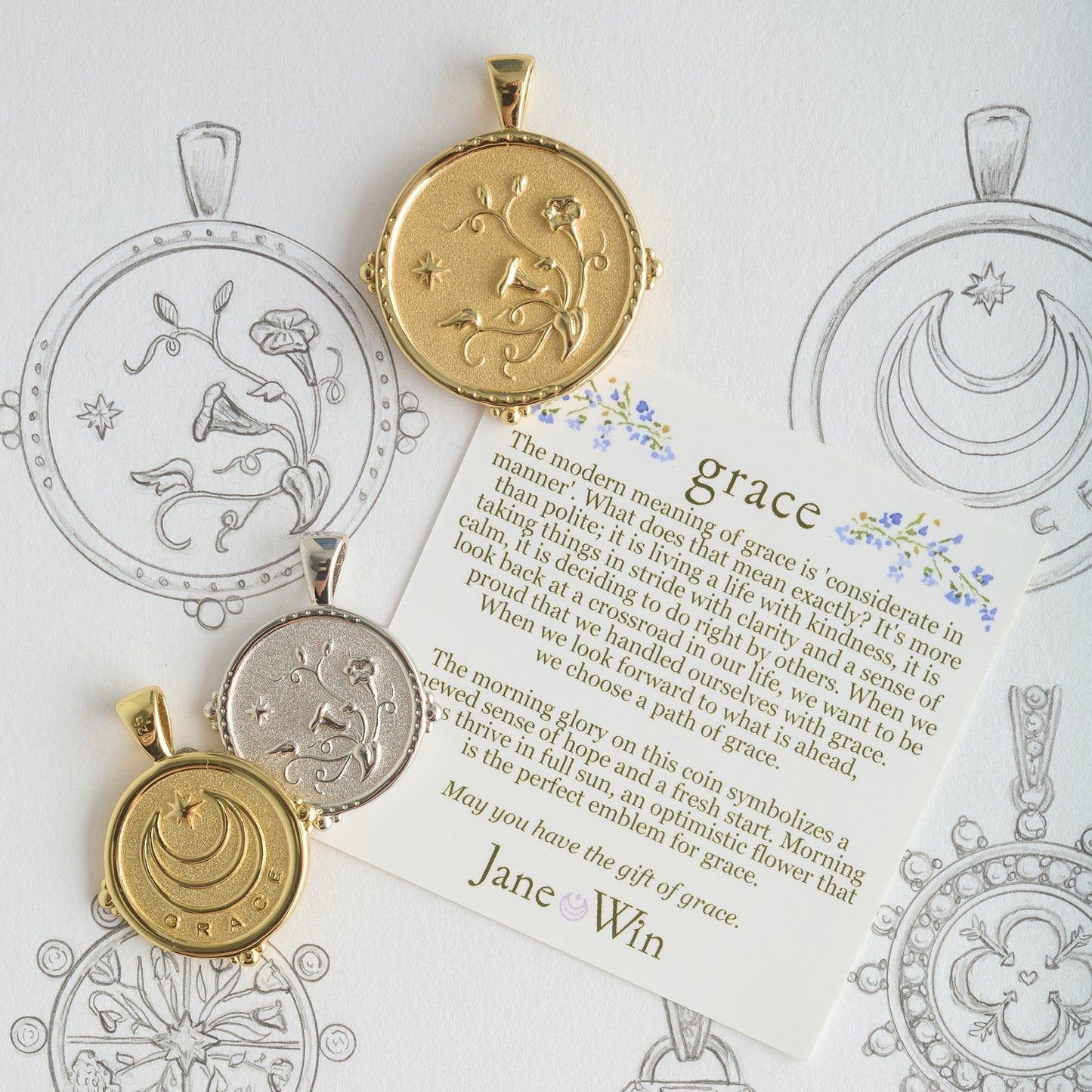 GRACE JW Original Coin Pendant in Solid Gold