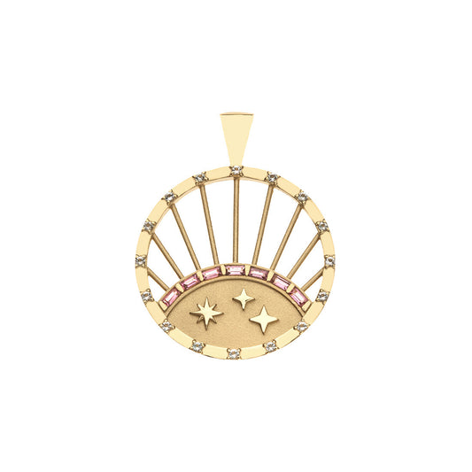 STRONG 14k Rising Sun Cutout Pendant