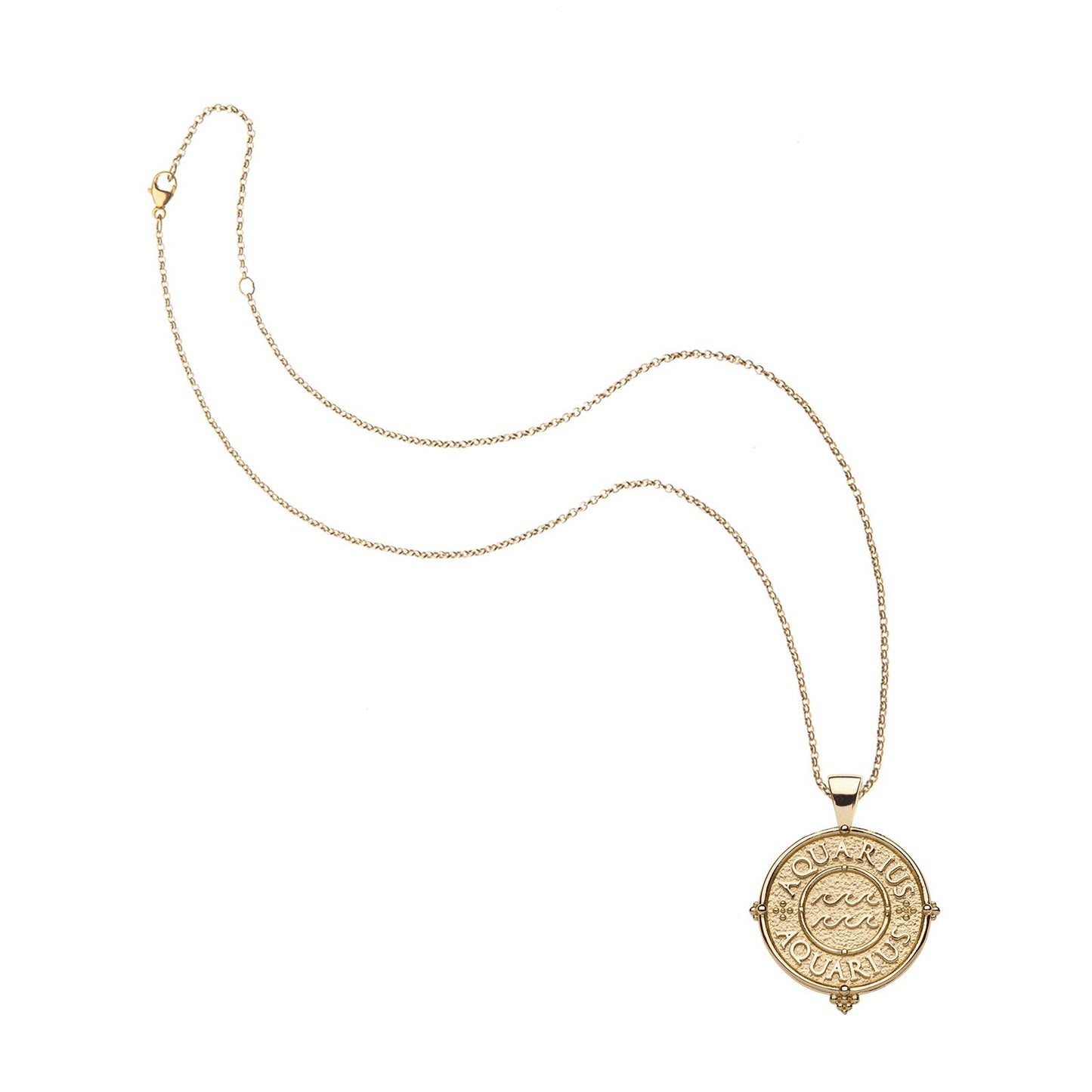 AQUARIUS JW Small Zodiac Pendant Coin - Jan 20 - Feb 18