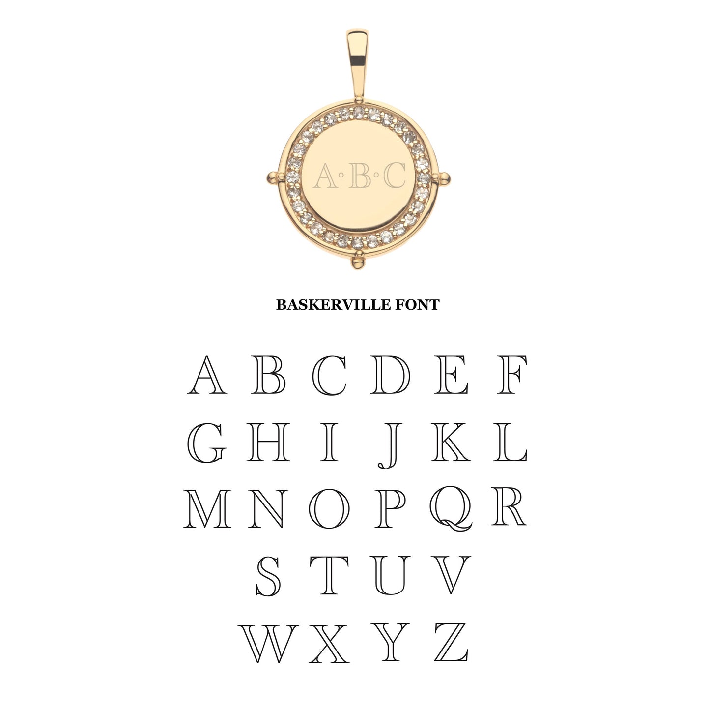 Embellished Personalized Petite Coin Pendant