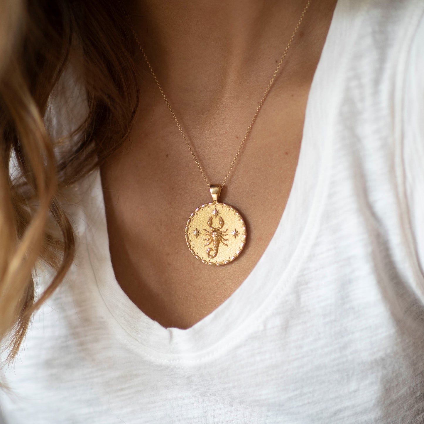 SCORPIO JW Zodiac Pendant Coin - Oct 23 - Nov 21