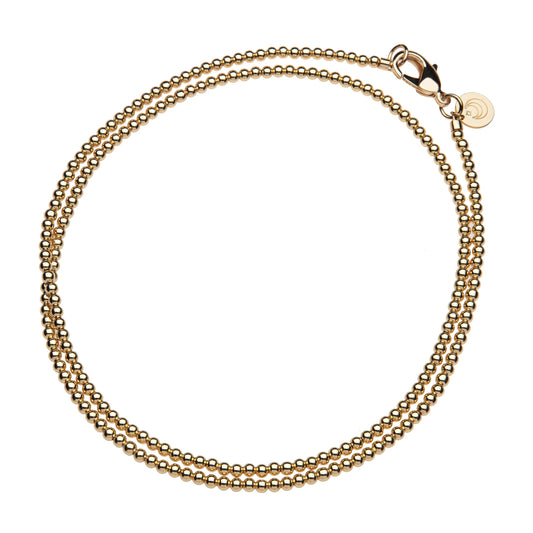 Gold Bead Double Wrap Necklace