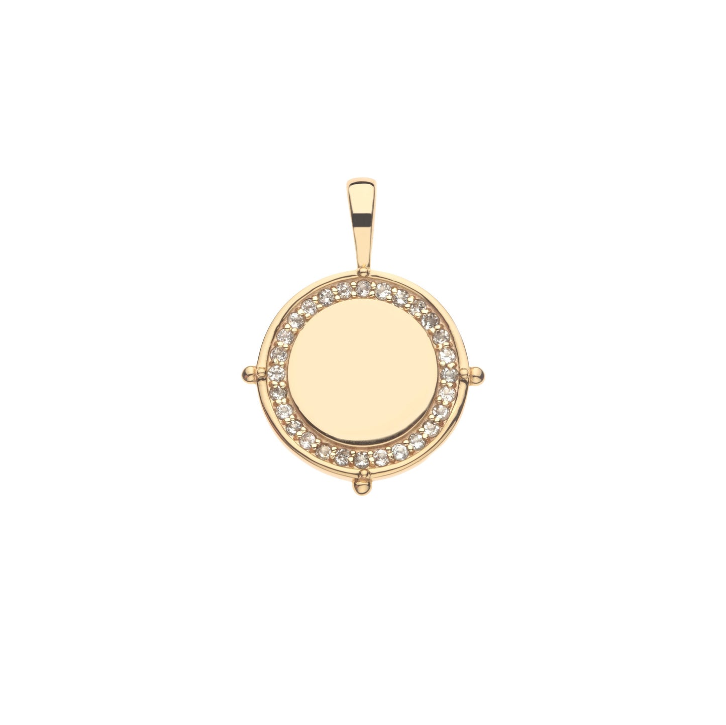 Embellished Personalized Petite Coin Pendant