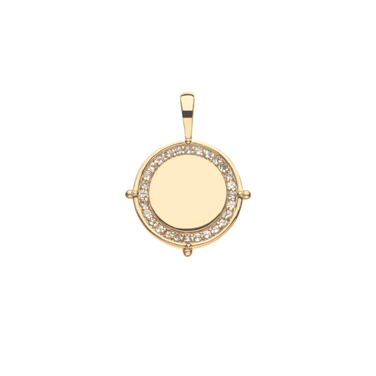 Embellished Personalized Petite Coin Pendant