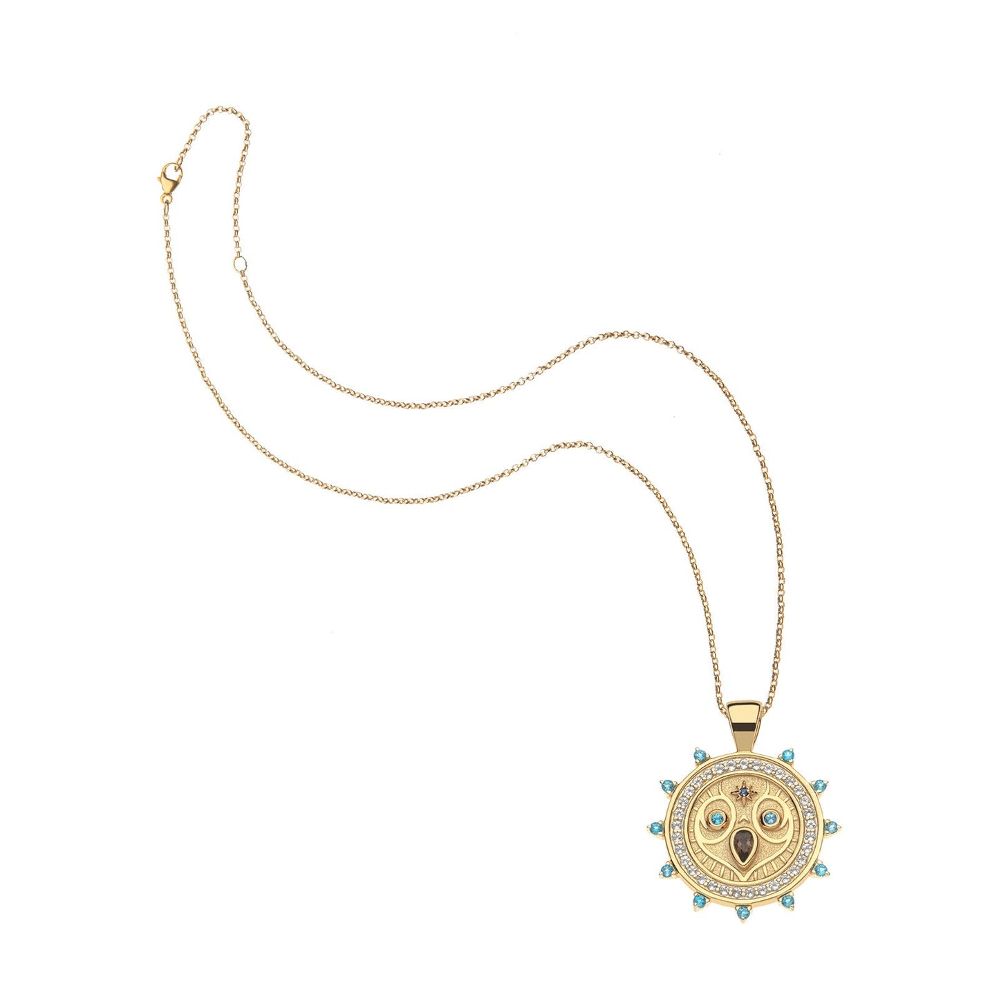GRACE Owl JW Small Embellished Pendant Coin