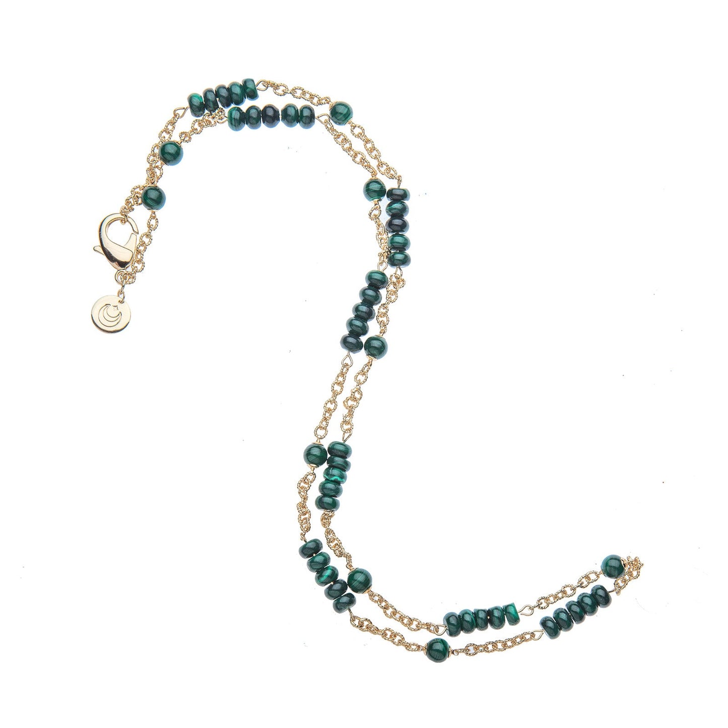 Jewel Box Carved Malachite Station Necklace