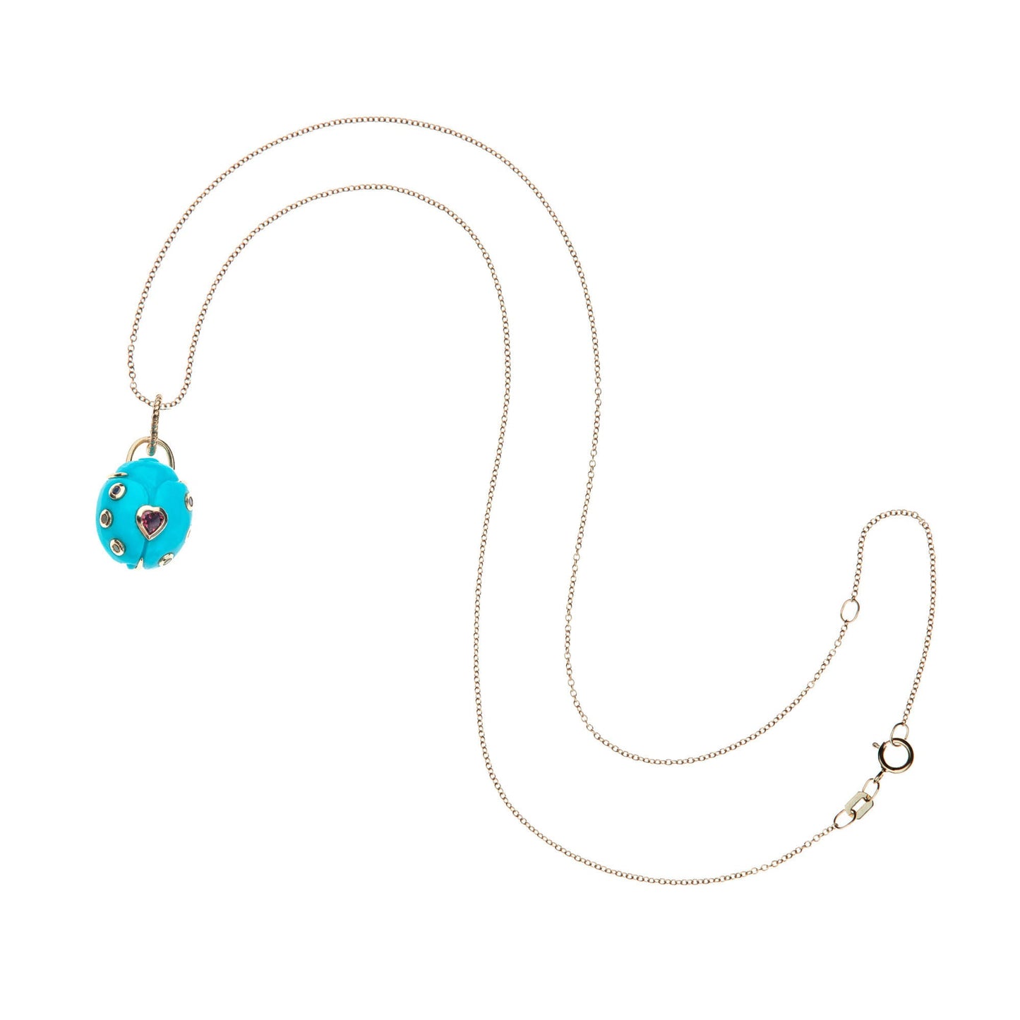 LUCKY Ladybug Pendant in Solid Gold