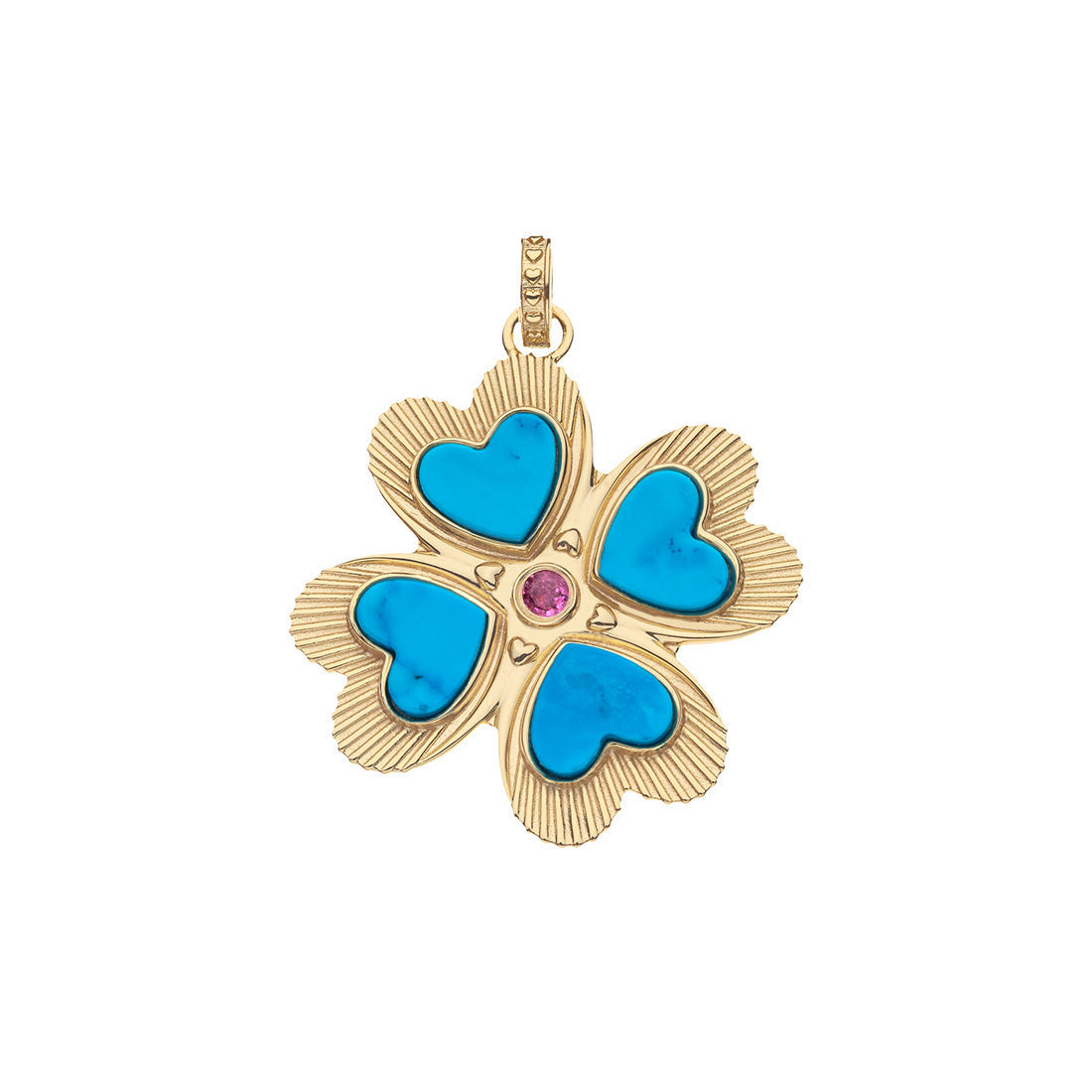 LUCKY in Love Clover Pendant with Turquoise