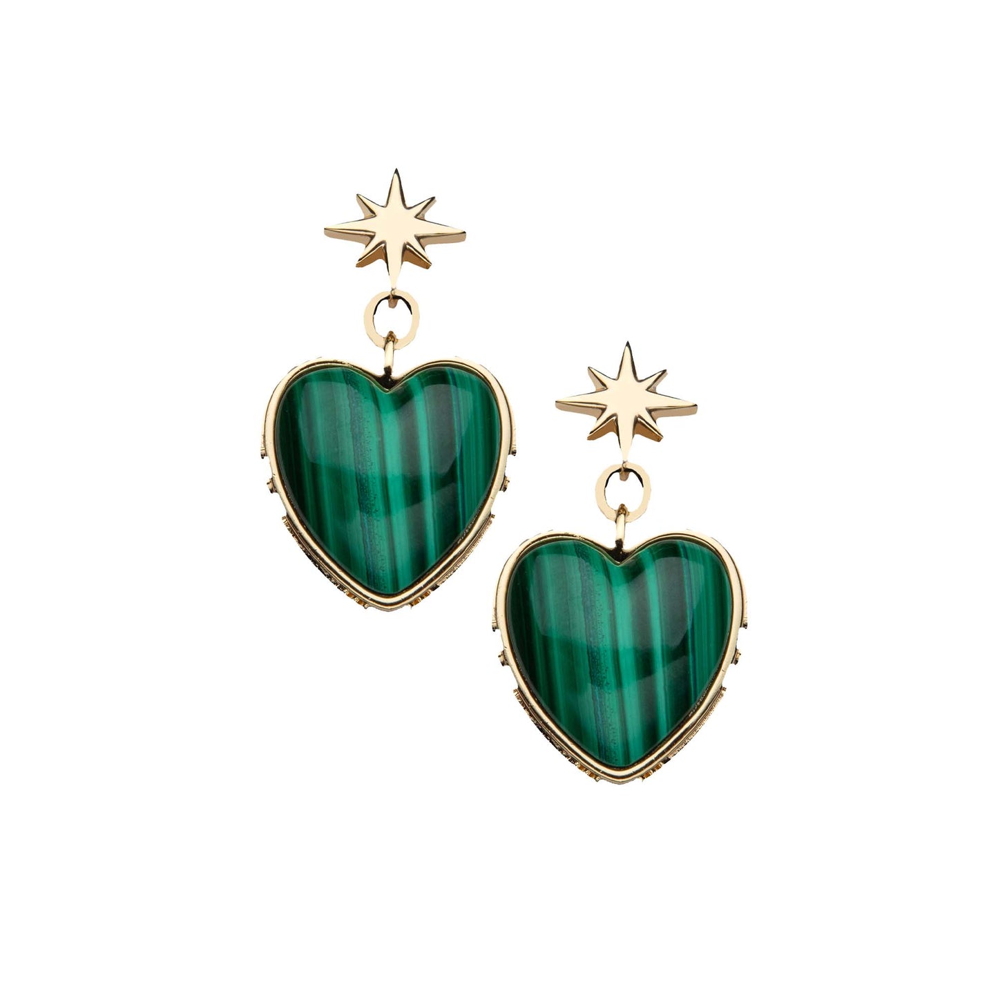 LOVE From the Heart Earrings in Malachite