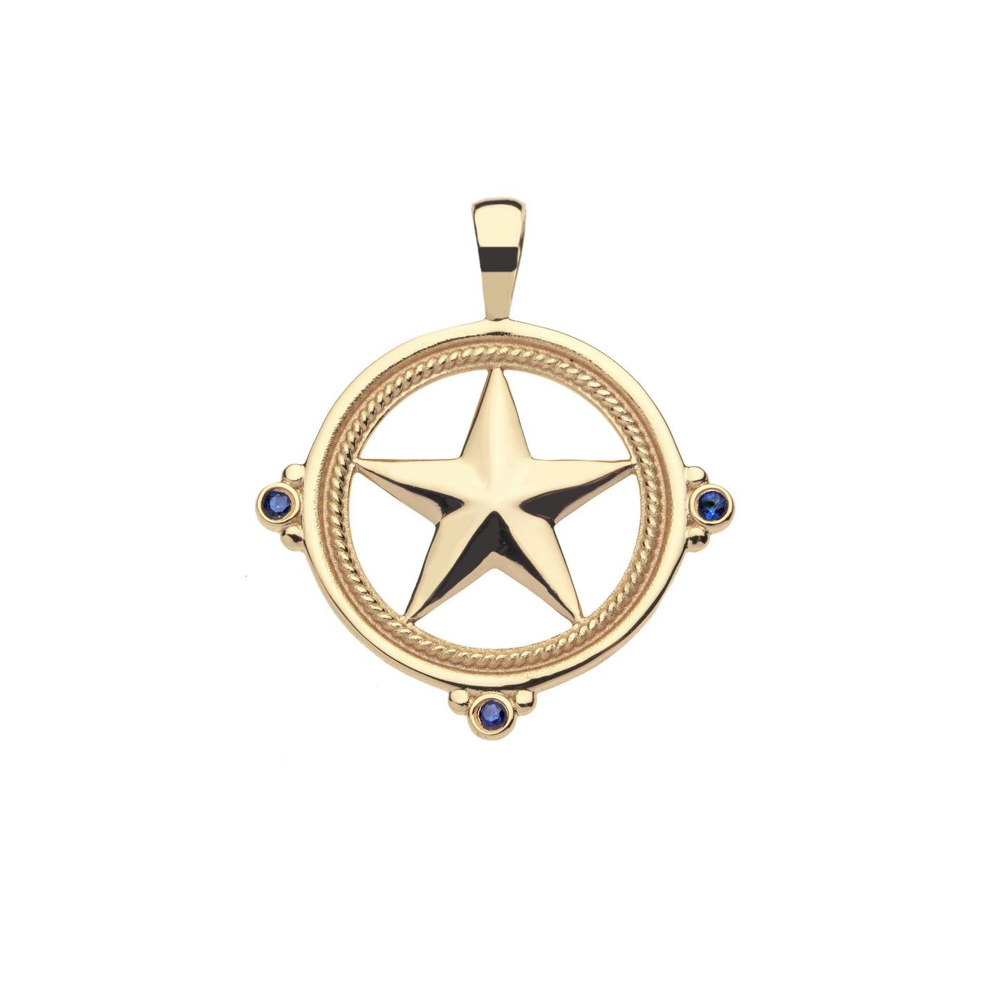 Texas JW Star Cutout Pendant with Blue Sapphires