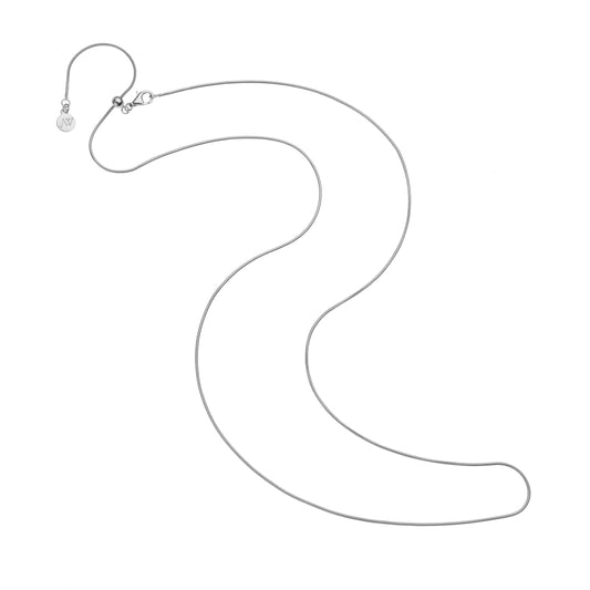 Adjustable 24 Inch Snake Chain in Silver