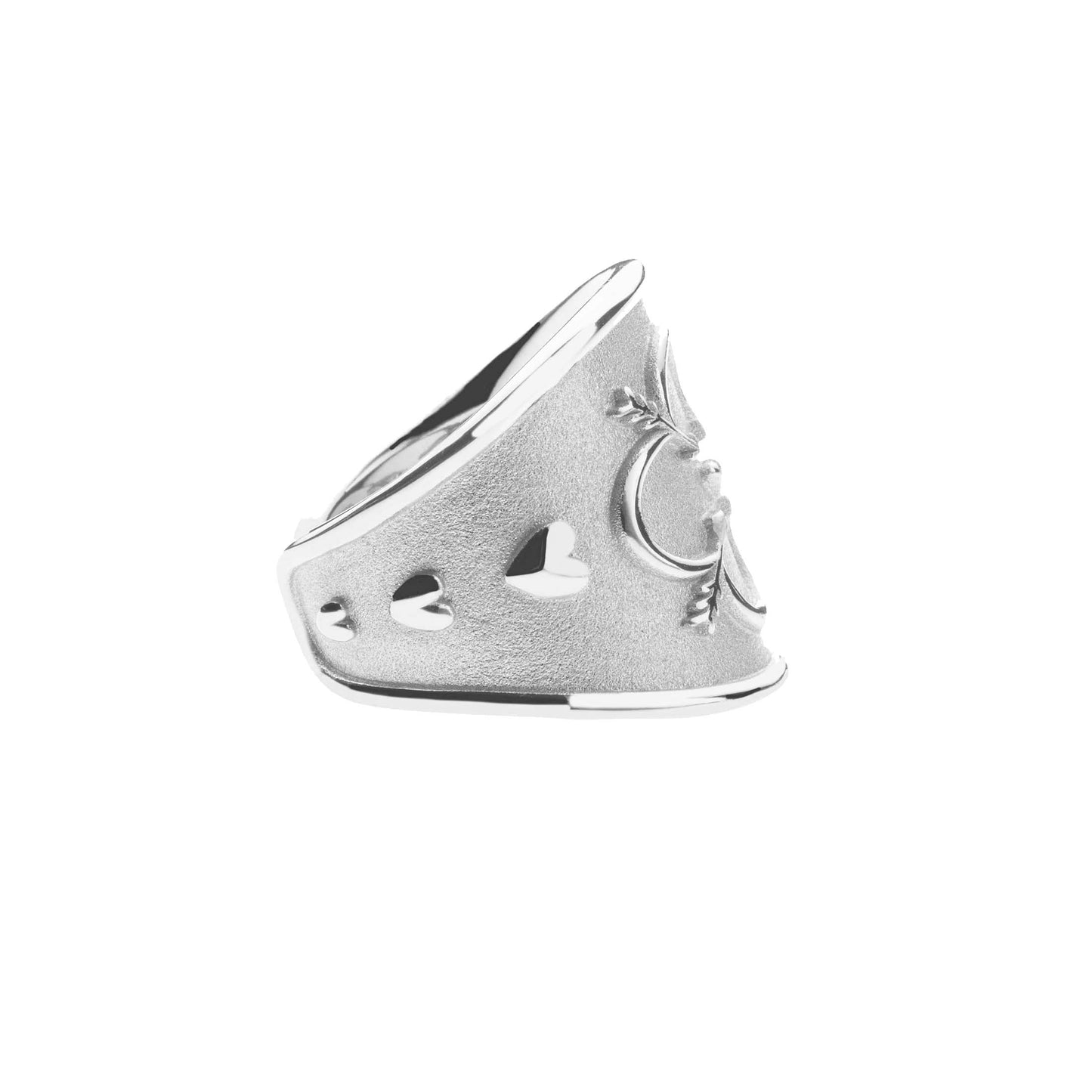 LOVE Cigar Band Ring in Silver