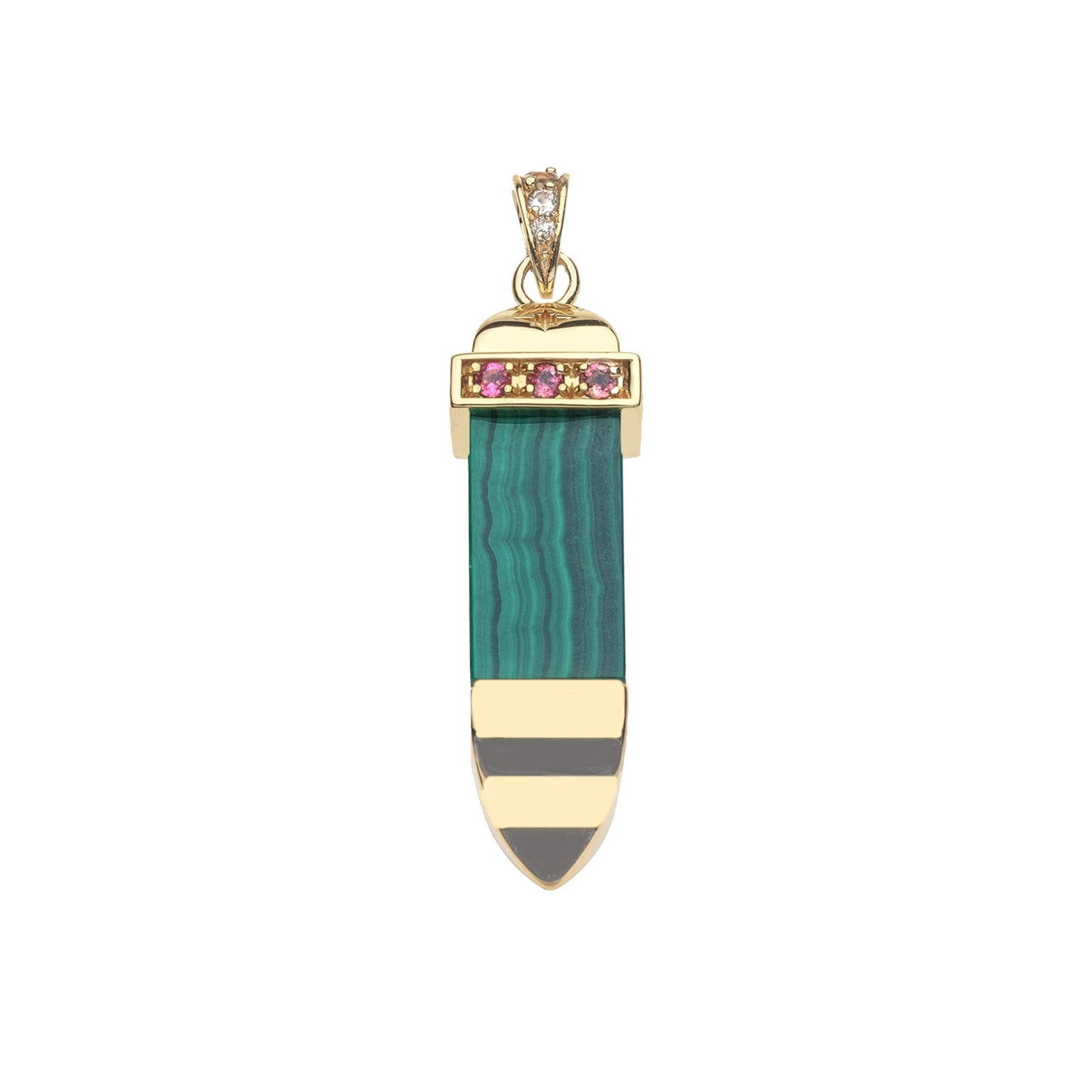 STRONG Malachite Carved Sun Ray Pendant