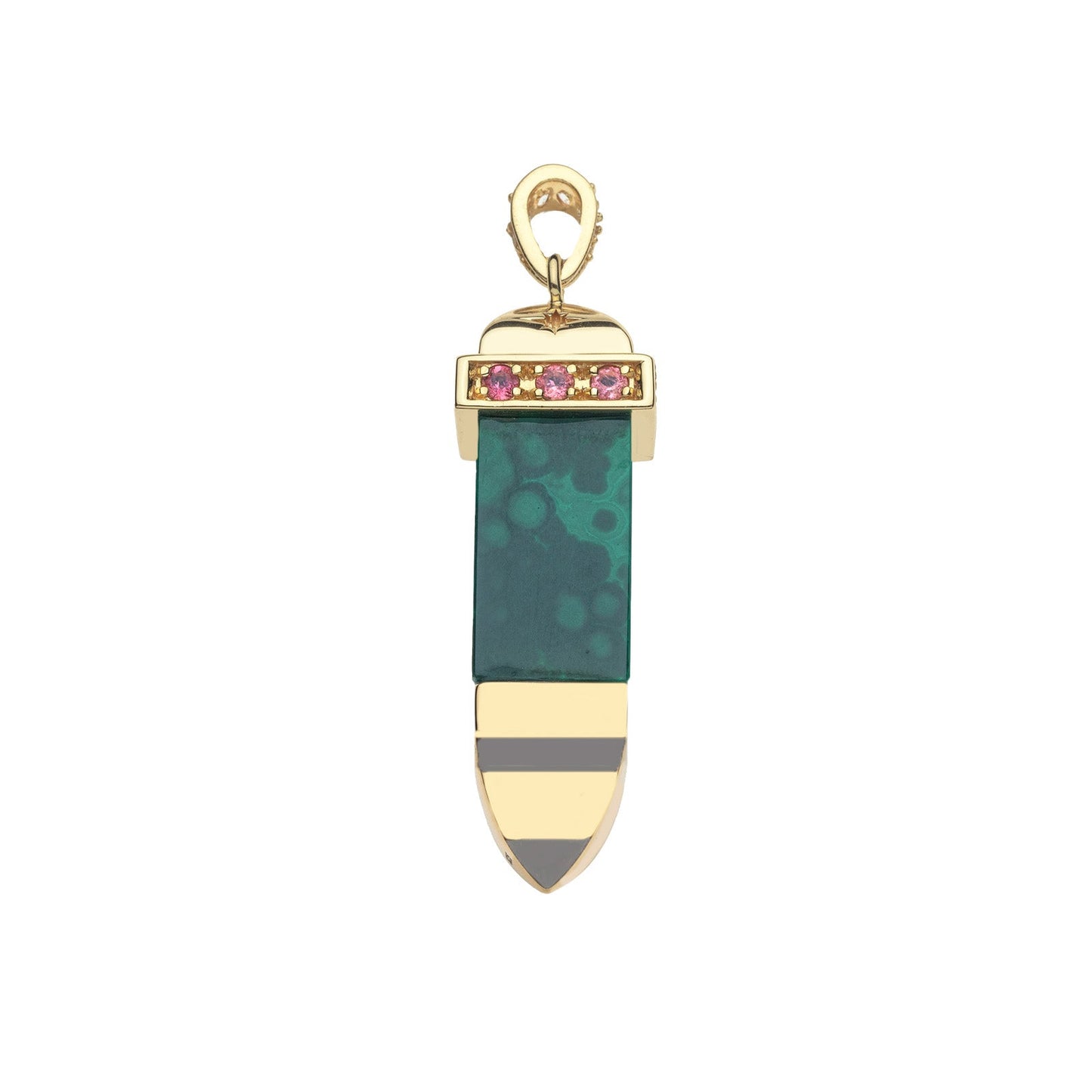 STRONG Malachite Carved Sun Ray Pendant
