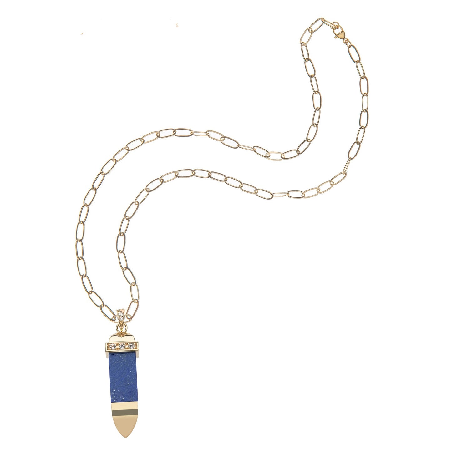 STRONG Lapis Carved Sun Ray Pendant