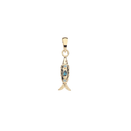 STRONG Shiny Scales Pendant in Solid Gold