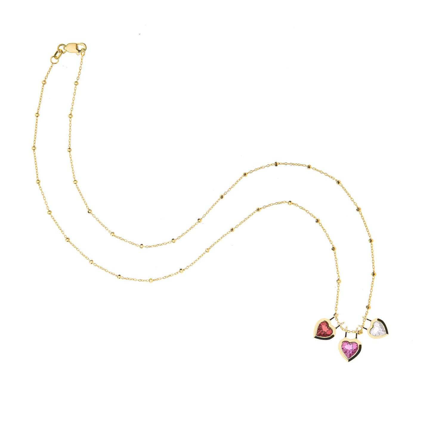 LOVE Rainbow Birthstone Pendant in Solid Gold