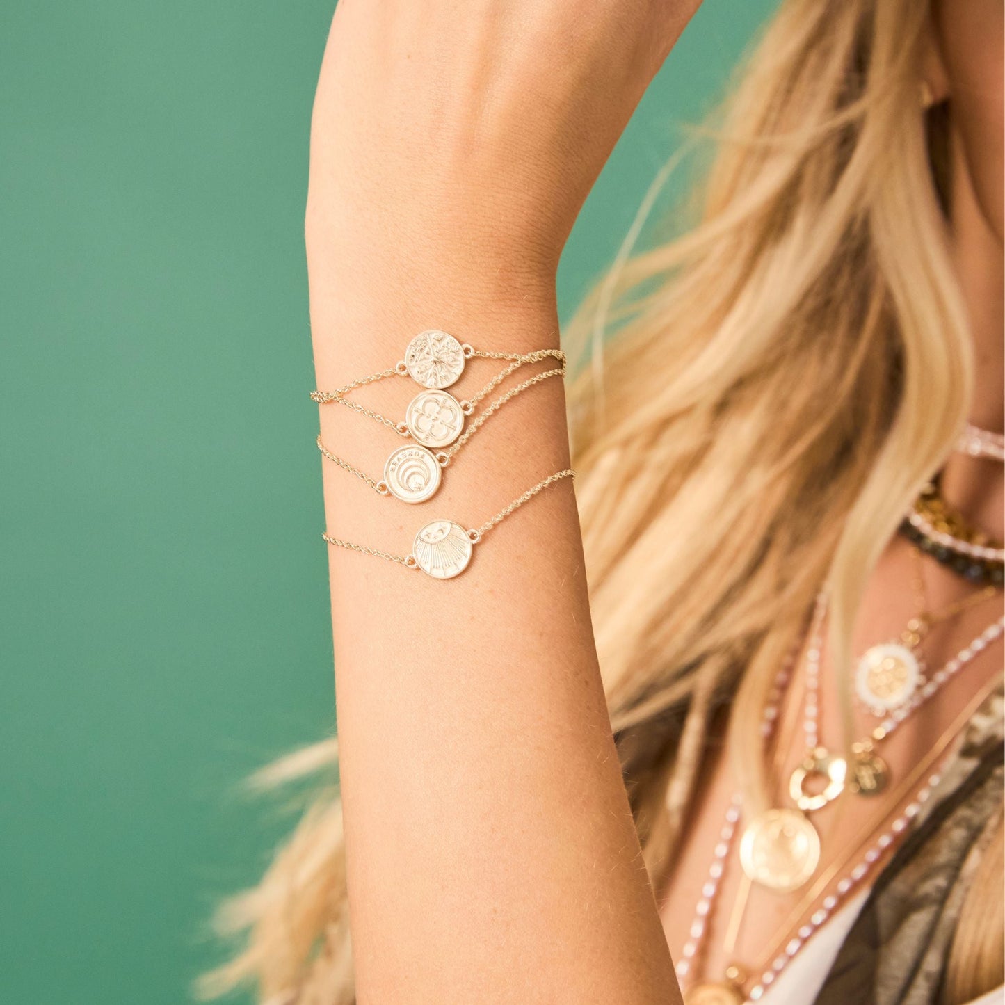 LOVE JW Baby Coin Bracelet in 10k Gold